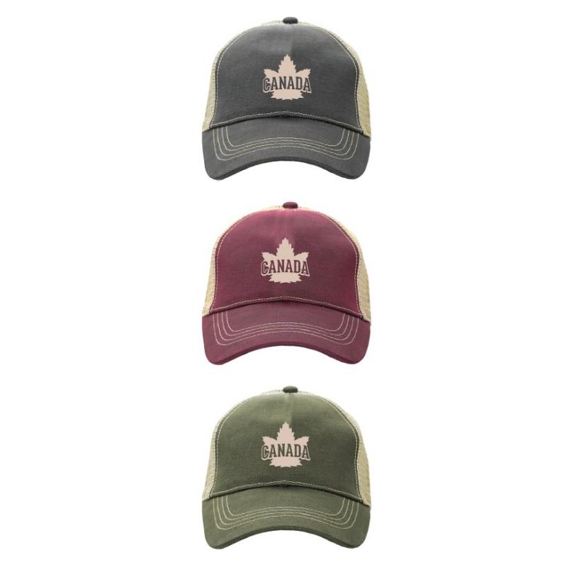 Product Photo of Canada Leaf Trucker Hat - Canada Leaf Soft Mesh Trucker Hat